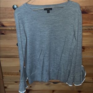 Jcrew gray sweater with bell wrists